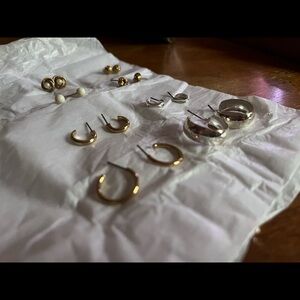 Beautiful, Classic Studded and Hoop Earrings Bundle